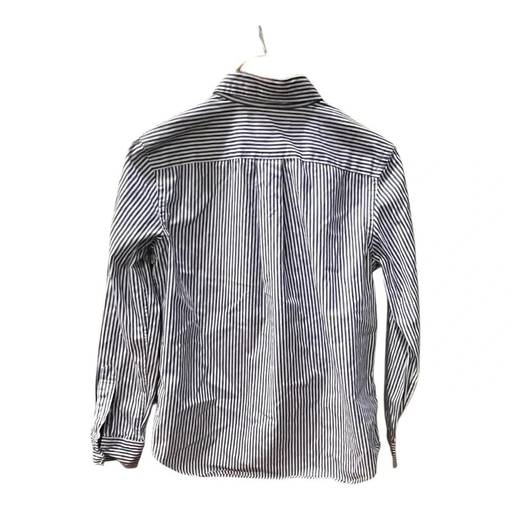 Ralph Lauren Kids Blue & White Striped Button-Up Shirt Youth M (10-12)